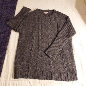 EUC Banana Republic wool blend dark grey cable oversized sweater, XS